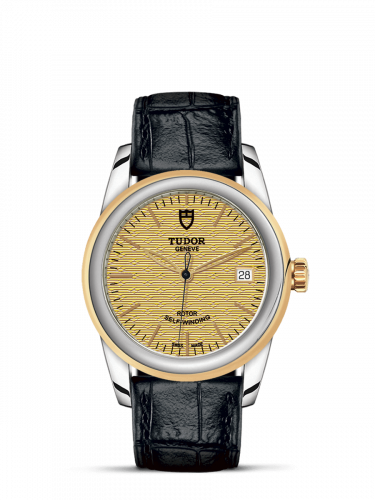 Tudor Glamour Date 36 Stainless Steel / Yellow Gold / Jacquard Champagne / Strap M55003-0060