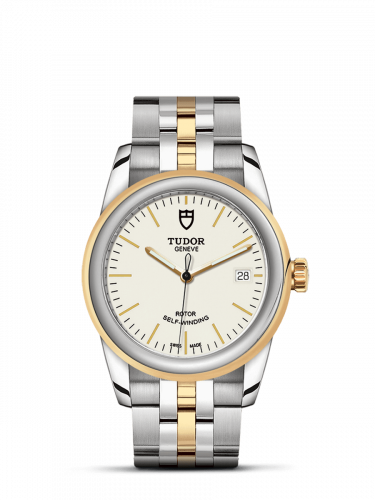 Tudor Glamour Date 36 Stainless Steel / Yellow Gold / Opaline / Bracelet M55003-0082