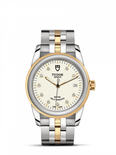 Tudor Glamour Date 36 Stainless Steel / Yellow Gold / Opaline-Diamond / Bracelet M55003-0083