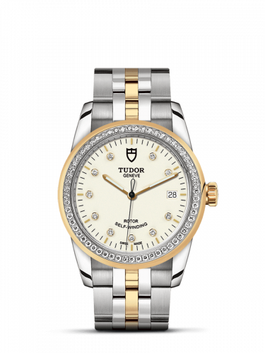 Tudor Glamour Date 36 Stainless Steel / Yellow Gold / Diamond / Opaline-Diamond / Bracelet M55023-0082
