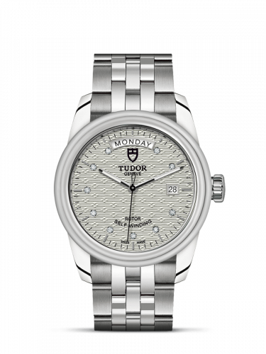 Tudor Glamour Day + Date Stainless Steel / Jacquard Silver-Diamond / Bracelet M56000-0004