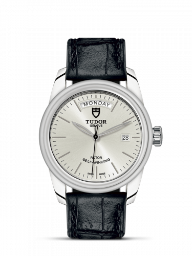 Tudor Glamour Day + Date Stainless Steel / Silver / Strap M56000-0018