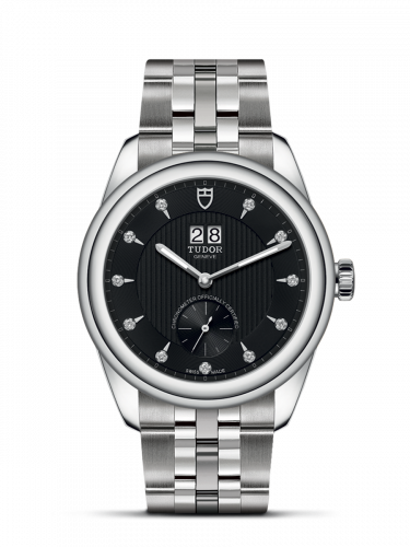 Tudor Glamour Double Date Stainless Steel / Black-Diamond / Bracelet M57100-0004