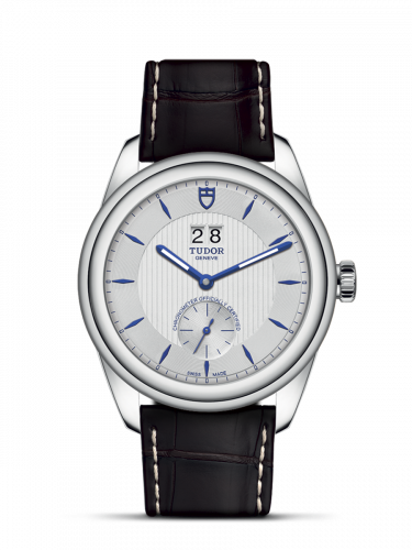 Tudor Glamour Double Date Stainless Steel / Silver-Blue / Strap M57100-0016