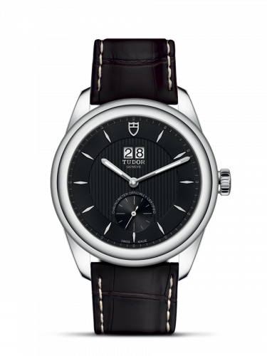 Tudor Glamour Double Date Stainless Steel / Black / Strap M57100-0018