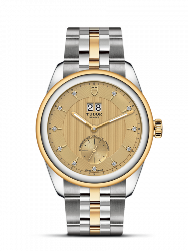 Tudor Glamour Double Date Stainless Steel / Yellow Gold / Champagne-Diamond / Bracelet M57103-0006