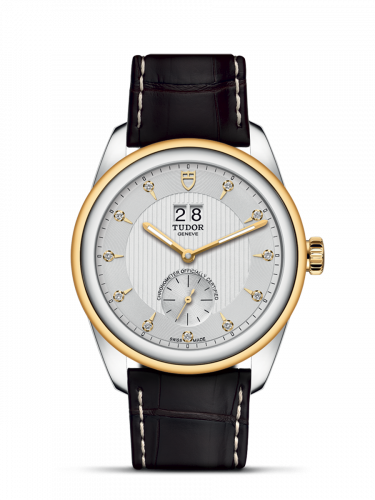 Tudor Glamour Double Date Stainless Steel / Yellow Gold / Silver-Diamond / Strap M57103-0023