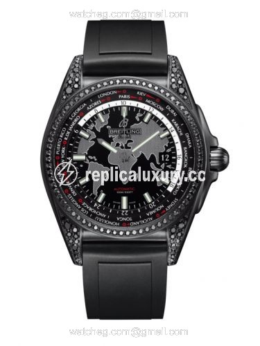 Breitling Galactic Unitime Black Steel / Diamondworks / Trophy Black / Rubber / Limited Edtion MB3510AU.BF07.134S