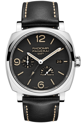 Panerai Radiomir 1940 45 3 Days GMT Power Reserve Automatic Stainless Steel / Black - Hobnail PAM00628