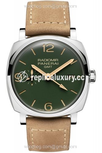 Panerai Radiomir 1940 45 3 Days GMT Automatic Stainless Steel Military Green PAM00998