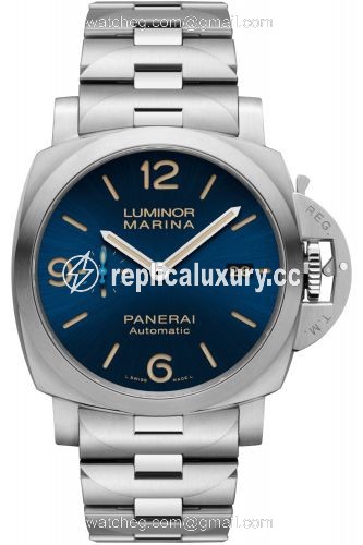 Panerai Luminor 1950 Marina 44 3 Days Automatic Stainless Steel / Blue / Bracelet PAM01058