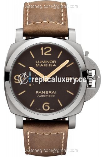 Panerai Luminor 1950 Marina 44 3 Days Automatic Titanium / Brown PAM01351