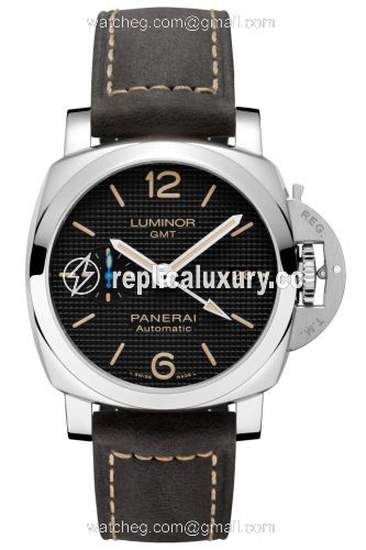 Panerai Luminor 1950 42 3 Days GMT Automatic Stainless Steel / Black Hobnail PAM01535