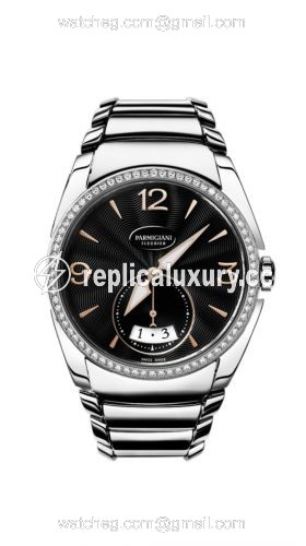 Parmigiani Fleurier Tonda Metropolitaine Stainless Steel / Black / Diamond / Bracelet PFC273-0061400-B00002