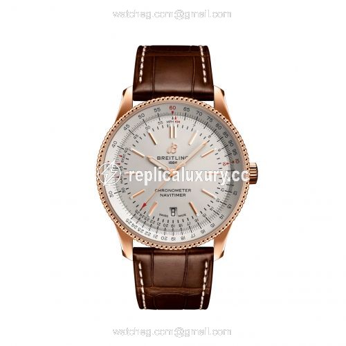 Breitling Navitimer Automatic 41 Automatic Red Gold / Silver / Croco / Pin R17326211G1P1