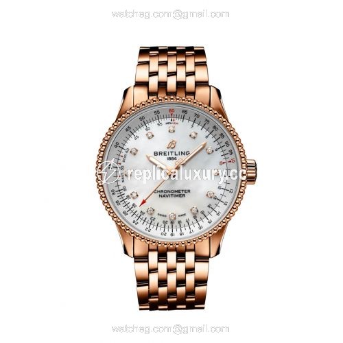 Breitling Navitimer 1 35 Automatic Red Gold / MOP / Bracelet R17395211A1R1