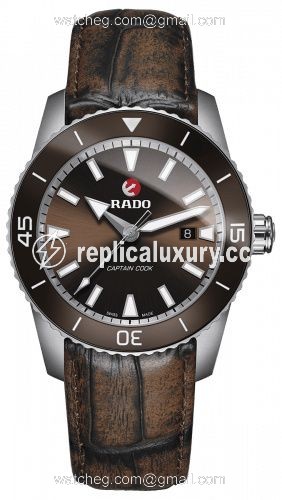 Rado HyperChrome Captain Cook 45 Titanium / Green / Alligator R32501305