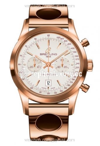 Breitling Transocean Chronograph 38 Gold / Silver / Racer R4131012.G758.223R