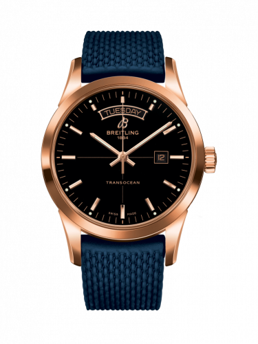 Breitling Transocean Day & Date Red Gold / Black / Rubber / Folding R4531012/BB70/281S/R20D.3