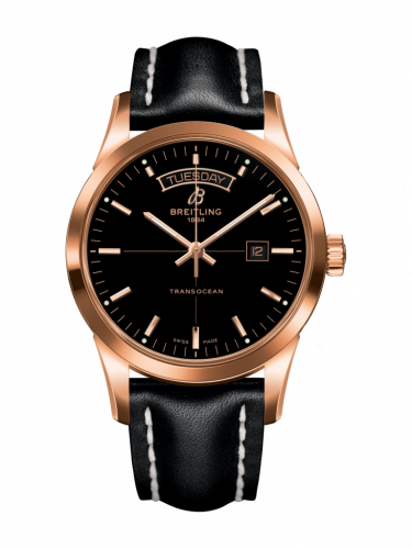 Breitling Transocean Day & Date Red Gold / Black / Calf / Folding R4531012/BB70/436X/R20D.1