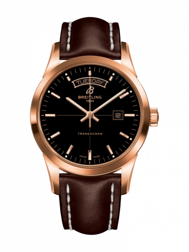 Breitling Transocean Day & Date Red Gold / Black / Calf / Folding R4531012/BB70/438X/R20D.1