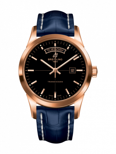 Breitling Transocean Day & Date Red Gold / Black / Croco / Pin R4531012/BB70/731P/R20BA.1