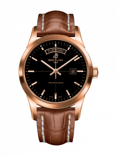 Breitling Transocean Day & Date Red Gold / Black / Croco / Folding R4531012/BB70/738P/R20D.1