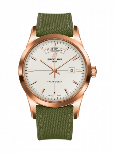 Breitling Transocean Day & Date Red Gold / Silver / Military / Pin R4531012/G752/106W/R20BA.1