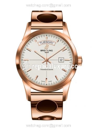 Breitling Transocean Day & Date Red Gold / Silver / Racer R4531012/G752/220R
