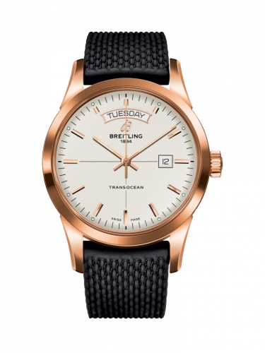 Breitling Transocean Day & Date Red Gold / Silver / Rubber / Folding R4531012/G752/279S/R20D.3