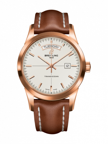Breitling Transocean Day & Date Red Gold / Silver / Calf / Pin R4531012/G752/433X/R20BA.1