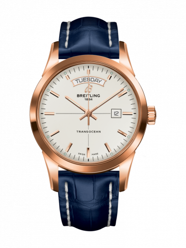 Breitling Transocean Day & Date Red Gold / Silver / Croco / Pin R4531012/G752/731P/R20BA.1