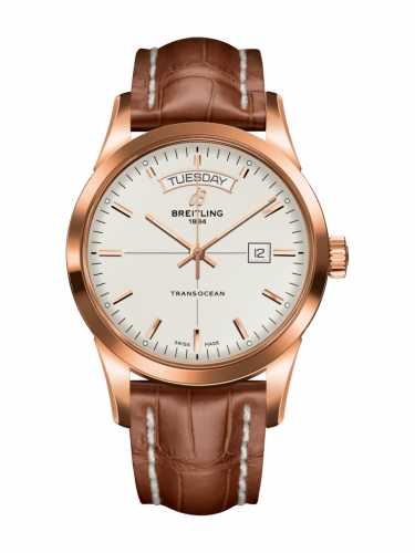 Breitling Transocean Day & Date Red Gold / Silver / Croco / Folding R4531012/G752/738P/R20D.1