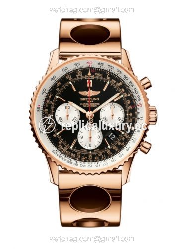 Breitling Navitimer 01 43 Red Gold / Black / Air Racer RB012012/BA49/220R