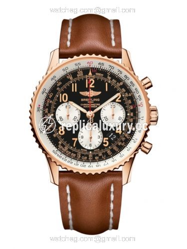 Breitling Navitimer 01 43 Red Gold / Black Arabic / Calf / Pin RB012012/BB07/433X/R20BA.1