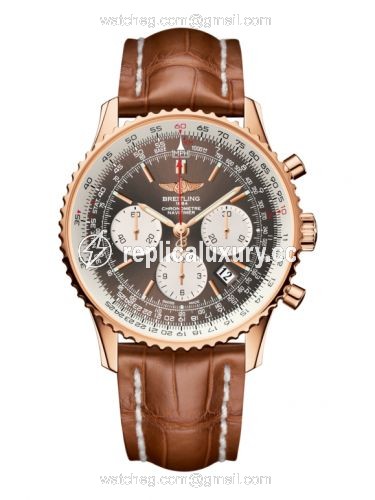 Breitling Navitimer 01 43 Red Gold / Bronze / Alligator RB012012.Q606.737P