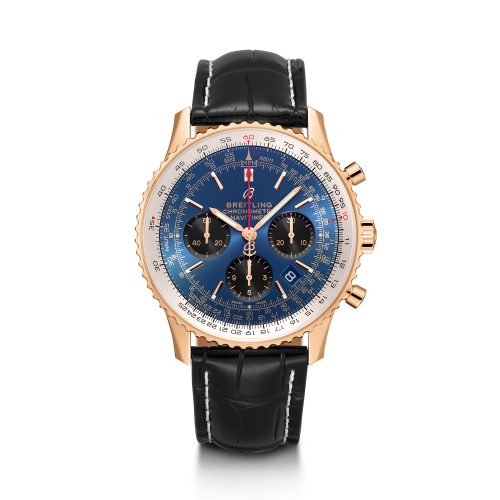 Breitling Navitimer 1 B01 Chronograph 43 Red Gold / Blue / Croco / Folding RB0121211C1P3