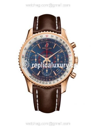 Breitling Montbrillant 01 Red Gold / Aurora Blue / Calf RB013012.C896.431X