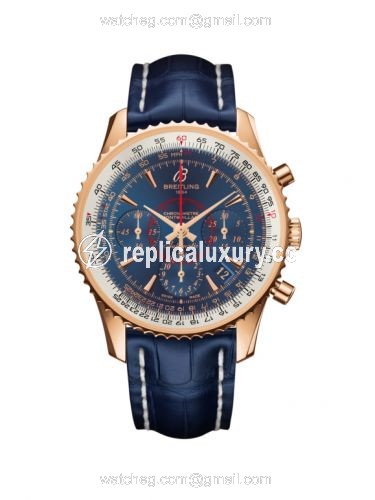 Breitling Montbrillant 01 Red Gold / Aurora Blue / Croco RB013012.C896.718P