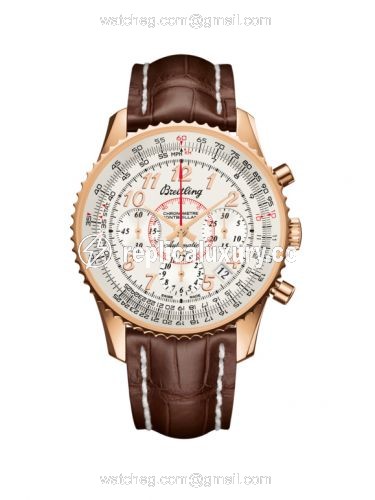 Breitling Montbrillant 01 Red Gold / Mercury Silver / Croco RB013012.G736.724P