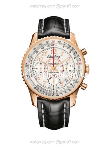 Breitling Montbrillant 01 Red Gold / Mercury Silver / Croco RB013012.G736.728P