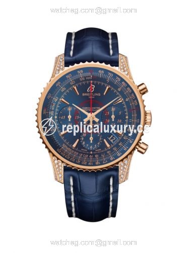 Breitling Montbrillant 01 Red Gold / Diamondworks / Aurora Blue / Croco RB013067.C896.718P
