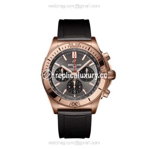 Breitling Chronomat B01 42 Red Gold / Anthracite / Rubber RB0134101B1S1