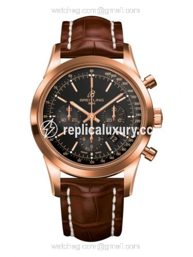Breitling Transocean Chronograph Red Gold / Black / Croco RB015212.BB16.737P