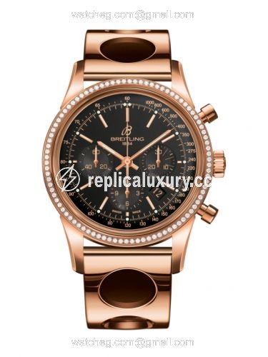 Breitling Transocean Chronograph Red Gold / Diamond / Black / Air Racer RB015253.BB16.220R