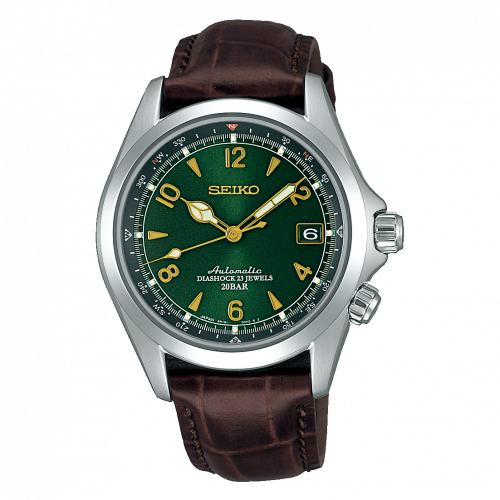 Seiko Mechanical Alpinist Stainless Steel / Green / Strap SARB017