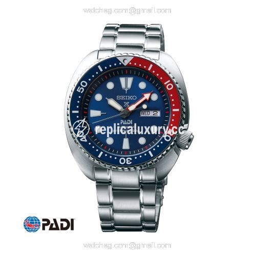 Seiko Prospex Diver Turtle Stainless Steel / Blue / Bracelet / Padi SRPA21