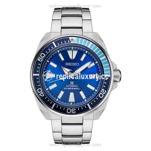 Seiko Prospex Diver Samurai Stainless Steel / Blue Lagoon / Bracelet SRPB09