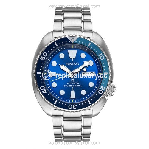 Seiko Prospex Diver Turtle Stainless Steel / Blue Lagoon / Bracelet SRPB11