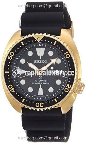 Seiko Prospex Diver Turtle Goldtone / Black / Rubber SRPC44